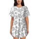 thumbnail image 1 of Fotbe Sea Turtle Conjunto de Pijama Estampado para Mujer, 2 Piezas, Ropa de Dormir con Camiseta de Manga Corta y Shorts Suaves-Large, 1 of 6