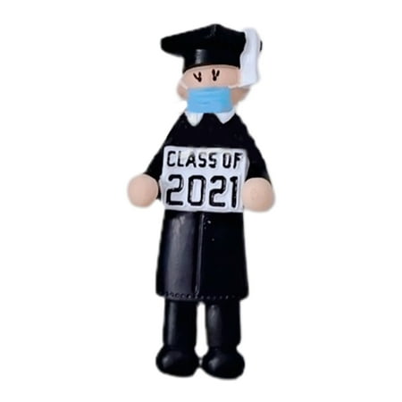 

CHAOMA Class of 2021 College Graduation Hanging Ornament Mini Resin Graduate Boy Girl Bachelors Hat Statue Pendant Gifts