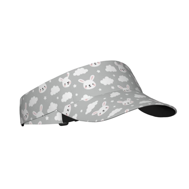 Fotbe Rabbit And Cloud Visera Deportiva con Diseño, Gorra Abierta Ajustable de Algodón para Mujer y Hombre