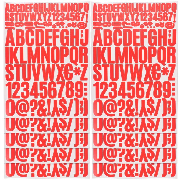 unbranded Letras Adhesivas Rojas Para Manualidades Y Exterior Resistente Y Duradero