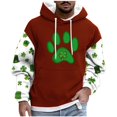 thumbnail image 2 of Sudadera con capucha para hombre, estilo informal, con estampado del Día de San Patricio, con cordón y manga larga, de poliéster., 2 of 5