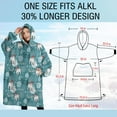 thumbnail image 4 of Oversized Wearable Blanket Hoodie,Blue Christmas Polar Bear Pattern Sherpa Blanket Hoodie with Super Pockets,Super Warm Fuzzy Pullover for Women & Men, 4 of 6