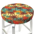 thumbnail image 3 of Hirioo Colorful Hawaii Palms for Round Bar Stool Seat Covers Washable Stool Cushion Slipcover Elastic Bar Chair Covers for 12-14 Inch Chair-14 inch, 3 of 7