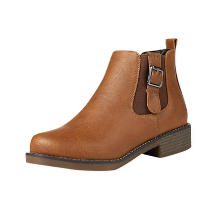 

Boots Deals 2022 Juebong Women s Winter Plus Velvet Round Toe Low Heeled Solid Color Short Belt Buckle Sleeve Short Ankle Boots