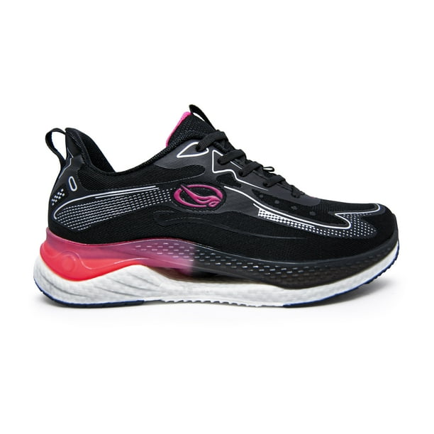 Tenis Deportivos Mujer Galaxy FX Running, Suela Tecnología de Alto Rendimiento, Diseño Innovador para Máximo Confort, Resistencia y Soporte para Correr, Negro-Fucsia