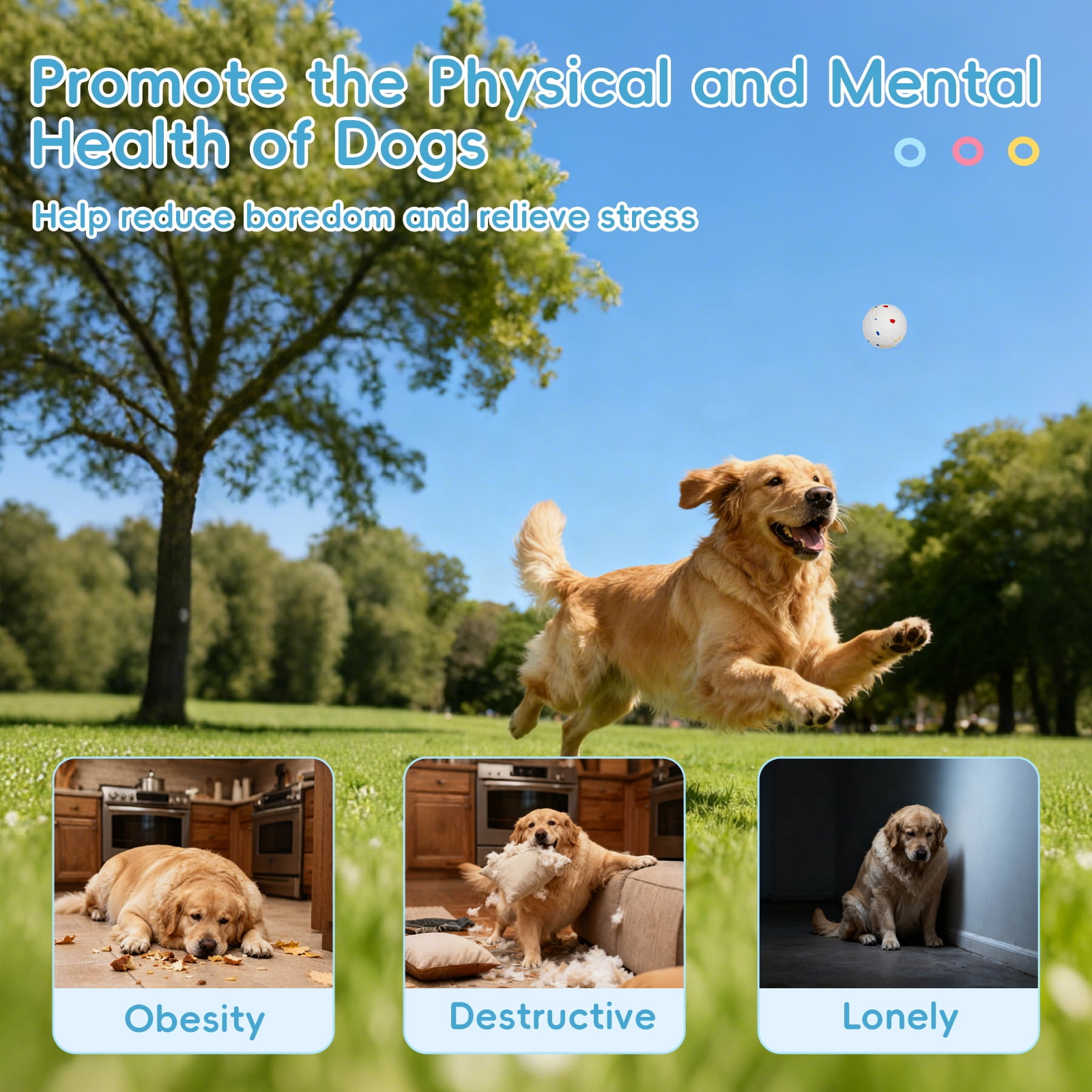 Haosegd Automatic Dog Ball Launcher: Interactive Dog Toy with Remote Control,Rechargable Ball Throwing Machine for Large Dogs,40t/60ft/80ft,8 x 2.5" ETPU Tennis Balls