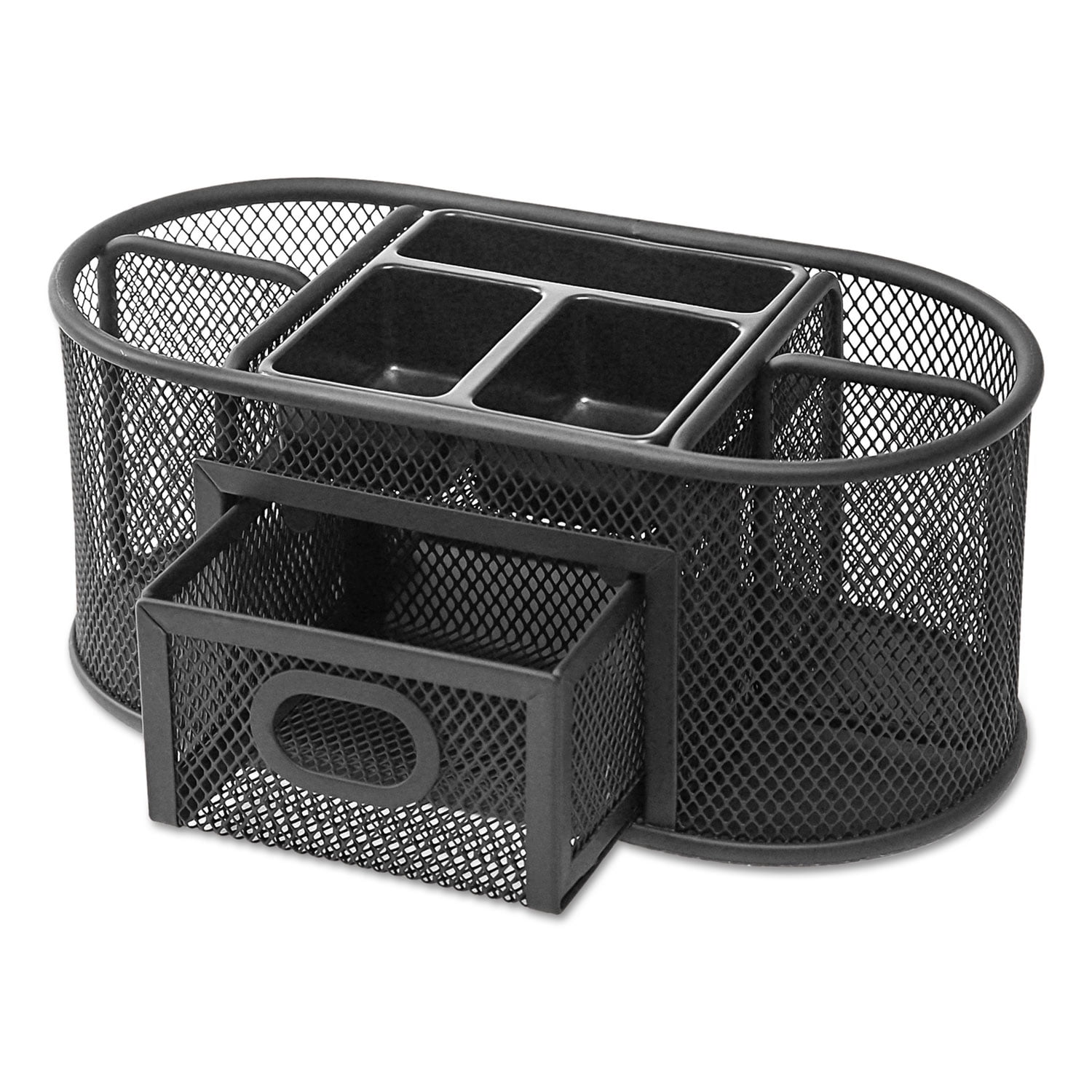 Universal Metal Mesh Oval Desktop Organizer 9 3 8 X 4 X 4 7 8 Black 