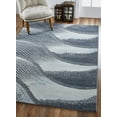 thumbnail image 3 of 10â€™ x 13â€™ Gray Blue Abstract Waves Modern Area Rug, 3 of 5