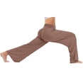 thumbnail image 4 of Valcatch Wide Leg Pants Woman Yoga Pants with Pockets Stretch Loose High Waist Casual Sweatpants Light Coffee XL, 4 of 5