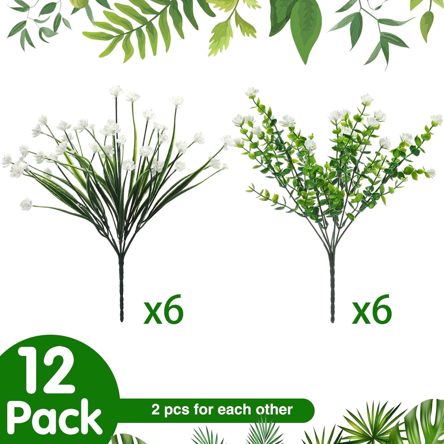10 Bundles Artificial Flowers Outdoor, UV Resistant Faux Artificial Plants Shrubs Plastic Flower Bulk for Hanging Planter Porch Window Home Wedding Fall Summer Decor (Orange)