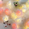 thumbnail image 2 of Guirnalda de luces rosas de 3 m, 20 LED a pilas, luces de hadas con flores rosas en blanco cálido, decoración romántica para el jardín, bodas, fiestas, San Valentín y Navidad (blanco-rosa), 2 of 5