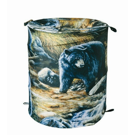 Casa Bella 1804 Black Bears Collapsible Laundry Hamper