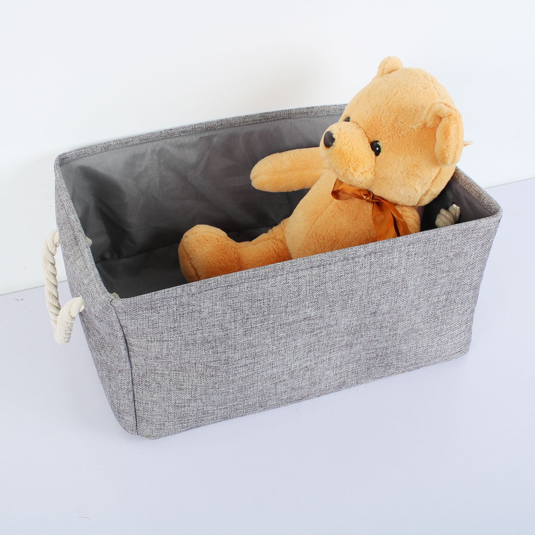 Collapsible Fabric Storage Bins Basket Towels Storage Container Gray L