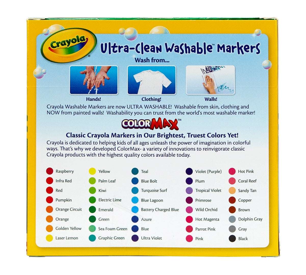 Crayola 40 Count Ultra-Clean Washable Broad Line Markers Conical Marker Point Style - Assorted - 40 / Set