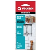 VELCRO Brand Kitchen & Bath Mounting Ovals | Professional Grade Heavy Duty Strength | Indoor Outdoor Use, 1in x 3/4in, Ovals