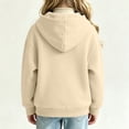 thumbnail image 6 of Amidoa Girls Graphic Hoodie Pullover Hooded Sweatshirt Fleece Oversized Kids Cute Hoodies With Pocket Beige Size 7-8Years, 6 of 6