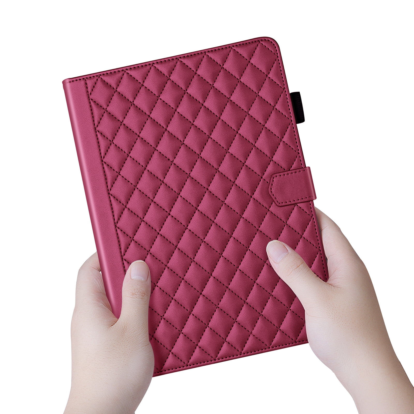 ChicShell Case for iPad Air 11-inch (2024), iPad Air 5th/4th Gen, iPad Pro 11 (4th/3rd/2nd/1st Gen), Multi-Angle View, PU Leather Auto Sleep/Wake Case with Pencil Holder, Red
