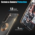 thumbnail image 3 of for Galaxy S22 Case,+Screen Protector,with Magnetic Kickstand,Built-in 360° Rotation Ring Holder,Plating Gold Edge Slim Soft TPU Shockproof Protective Case for Samsung Galaxy S22, Black, 3 of 13