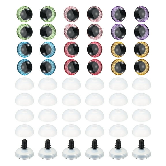 Uxcell 12mm Flash Safety Eyes, 36 Set Colorful Crocheting Safety Eyes, 6 Colors