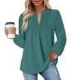 thumbnail image 4 of V Neck Tops For Women Long Sleeve Blouses Flowy Ruffle Tunic Tops For Leggings Casual T-Shirts Long Sleeve Shirts For Women, 4 of 8