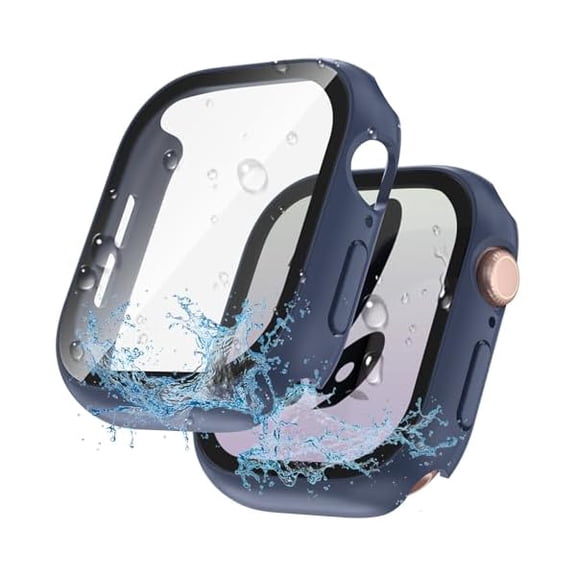 wonima88 2-in-1 Waterproof Case for Apple Watch 40mm Series 4 5 6 | SE | Screen Protector | Built-in Tempered Glass Film | PC Bumper Cover | Face Protective | Compatible with iWatch 40mm | SE 2nd Gen