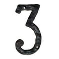 thumbnail image 1 of NACH, JS-RUSTICNUMBER Rustic Hammered Solid Cast Iron House Numbers, #3, Black, 5.5 Inches, 1 of 4