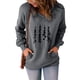 thumbnail image 2 of Sudadera clásica de manga larga con cuello en V y estampado de Halloween para mujer Pompotops FGAJ15167, 2 of 8