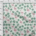 thumbnail image 2 of oneOone Velvet Dusty Teal Green Fabric Palm Leaves & Flamingo Sewing Craft Projects Fabric Prints By Yard 58 Inch Wide-O4W, 2 of 5