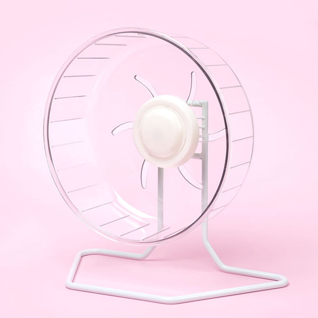 WINDLAND Silent Exercise Wheel with Metal Stand Plastic Disc Spinner Saucer Hamster Running Wheels for Rats Mice Gerbils 4 Sizes
