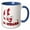 Blue/White, variant on 3drose, the Flag of Denmark in the Outline Map of the Country and Name, Denmark., 11oz Mug