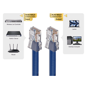 Cable Leader Cat 6 Ethernet Cable 4 ft - Blue | Cat6 RJ45 LAN Patch Cord, Non-Booted