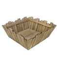 thumbnail image 2 of Napa Home & Garden Set of 2 Square Rustic Wooden Baskets with Rectangular Pickets 16" - Brown, 2 of 3