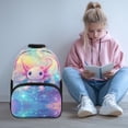 thumbnail image 2 of Aplkyhs Galaxy Axolotl School Backpack for Students 6-18 Ergonomic Padded Adjustable Straps Large Capacity Water Resistant Book Bags for Kids Elementary Middle High School Daily Use, 2 of 7