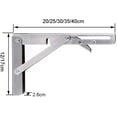 thumbnail image 5 of Polished Stainless Steel Folding Shelf Bracket, Floating Wall Bracket Right Angle Bracket, for Workbench(304 Stainless Steel-25cm), 5 of 5