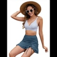thumbnail image 2 of Traje de Baño de Cintura Alta para Mujer, Falda de Baño de Dos Piezas con Control de Abdomen, Conjunto de Bikini Retro 2025. Rayas XXL, 2 of 8