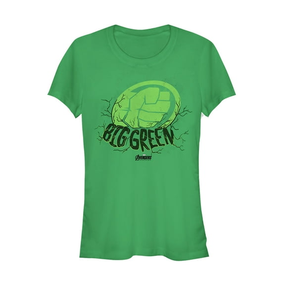Junior's Marvel Avengers: Endgame Hulk Big Graphic Tee Kelly Green Large