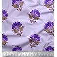 thumbnail image 1 of Soimoi Modal Satin Fabric Leaves & Floral Block Fabric Prints by Yard 42 Inch Wide, 1 of 3