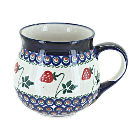 

Blue Rose Polish Pottery Strawberry Delight Bubble Mug