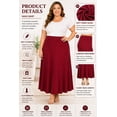 thumbnail image 5 of Women's Plus Size High Waist Foldable Elastic Band Relaxed Fit Solid Maxi Skirt, 5 of 6