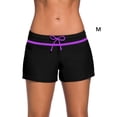 thumbnail image 3 of Greeniant Traje de baño Banda ajustable con cordón Buena elasticidad Moda Diseño de cuatro esquinas Pantalones cortos Traje de baño Deportes acuáticos Negro Púrpura METRO, 3 of 6