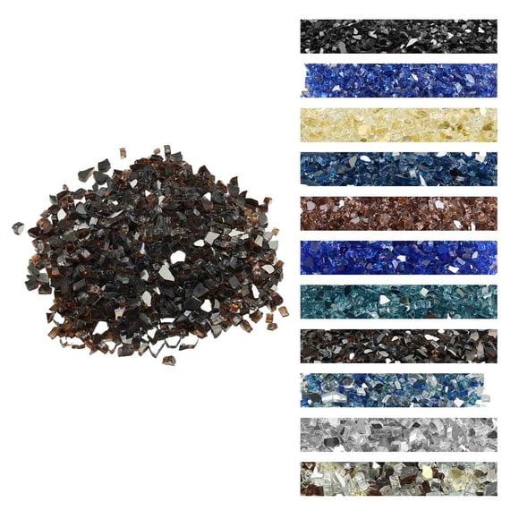 VEVOR 10 LBS Fire Glass 1/2-Inch Fireplace Glass Rocks for Fire Pit Table Copper