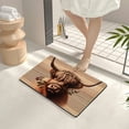 thumbnail image 4 of Creowell Highland Cow Flowers Fast Absorption Bath Mat Home Decor 24x16in, 4 of 5