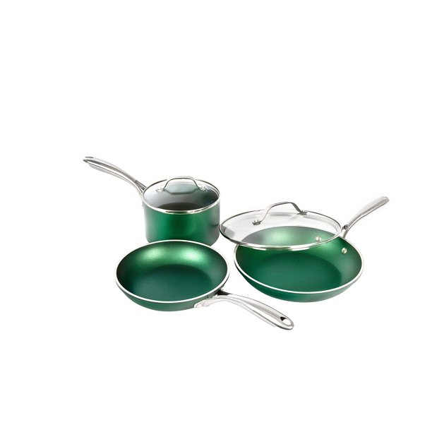 Granitestone Emerald Collection 5 Piece Cookware Set, Ultra NonStick