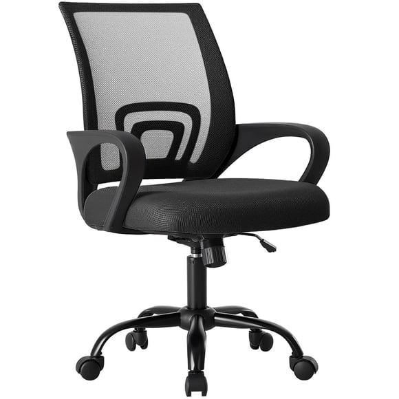 Silla de escritorio ergonómica OLIXIS de respaldo medio, negra