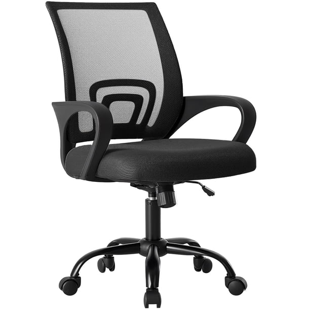 Silla de escritorio ergonómica OLIXIS de respaldo medio, negra
