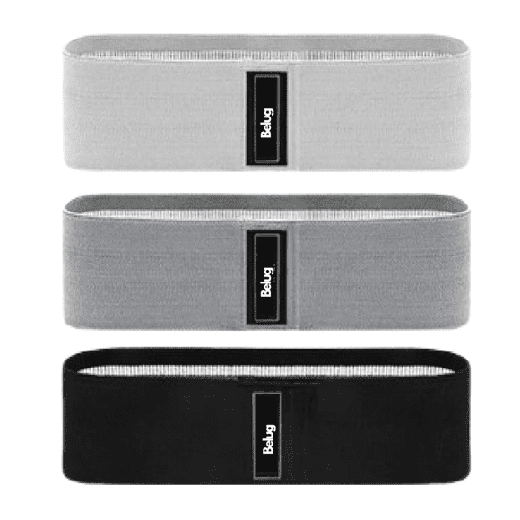 Bandas Elásticas Ejercicio Belug Ligas Resistencia Piernas Gris negro blanco