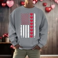 thumbnail image 2 of Men's Oversize Sweatshirts Valentine's Day Long Sleeve Crew Neck Casual Love Heart Print Lightweight Clothes, 2 of 4