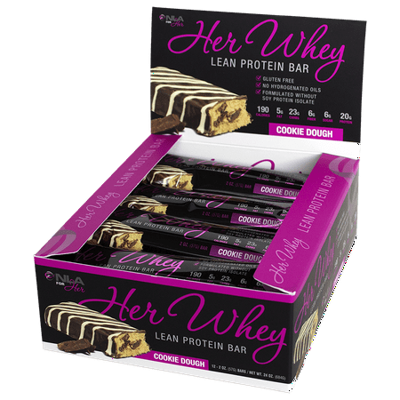 NLA for Her, Her Whey Lean Protein Bar, Cookie Dough, 20g Protein, 12