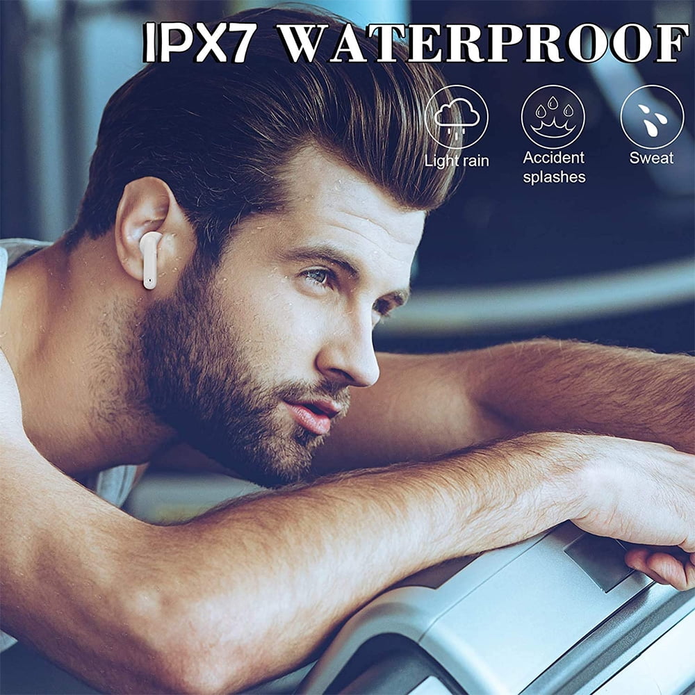 Bluetooth Headphones 5.2,Wireless Sport Headset IPX7 Stereo Waterproof In-Ear Earphones Integrated HD Mic Headsets,for AirPods/Android/iPhone Earbuds