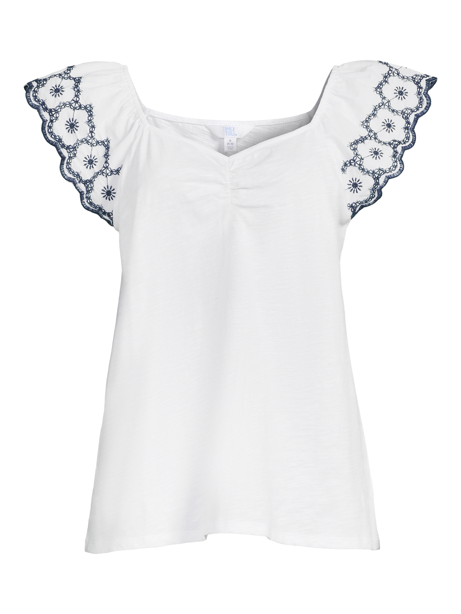 Time and Tru Women's Flutter Sleeve Top - image 5 of 5
